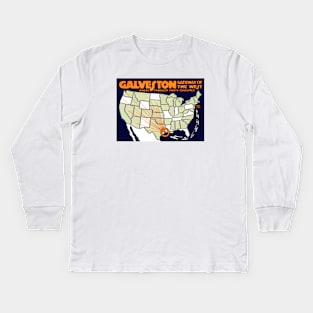 1920 Galveston Texas, Gateway to the West Kids Long Sleeve T-Shirt